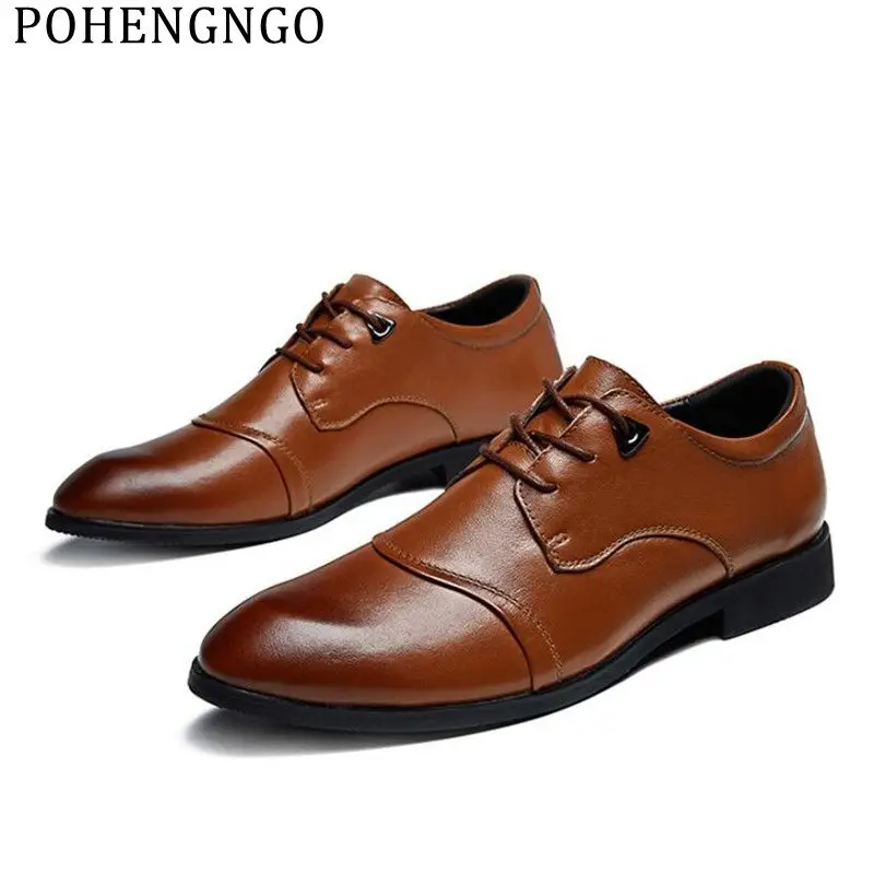 New Bullock plus-size 38-48 men's Dress Oxford Shoes Genuine Leather Men's Business Office Shoes Suit Men Work Party Shoes