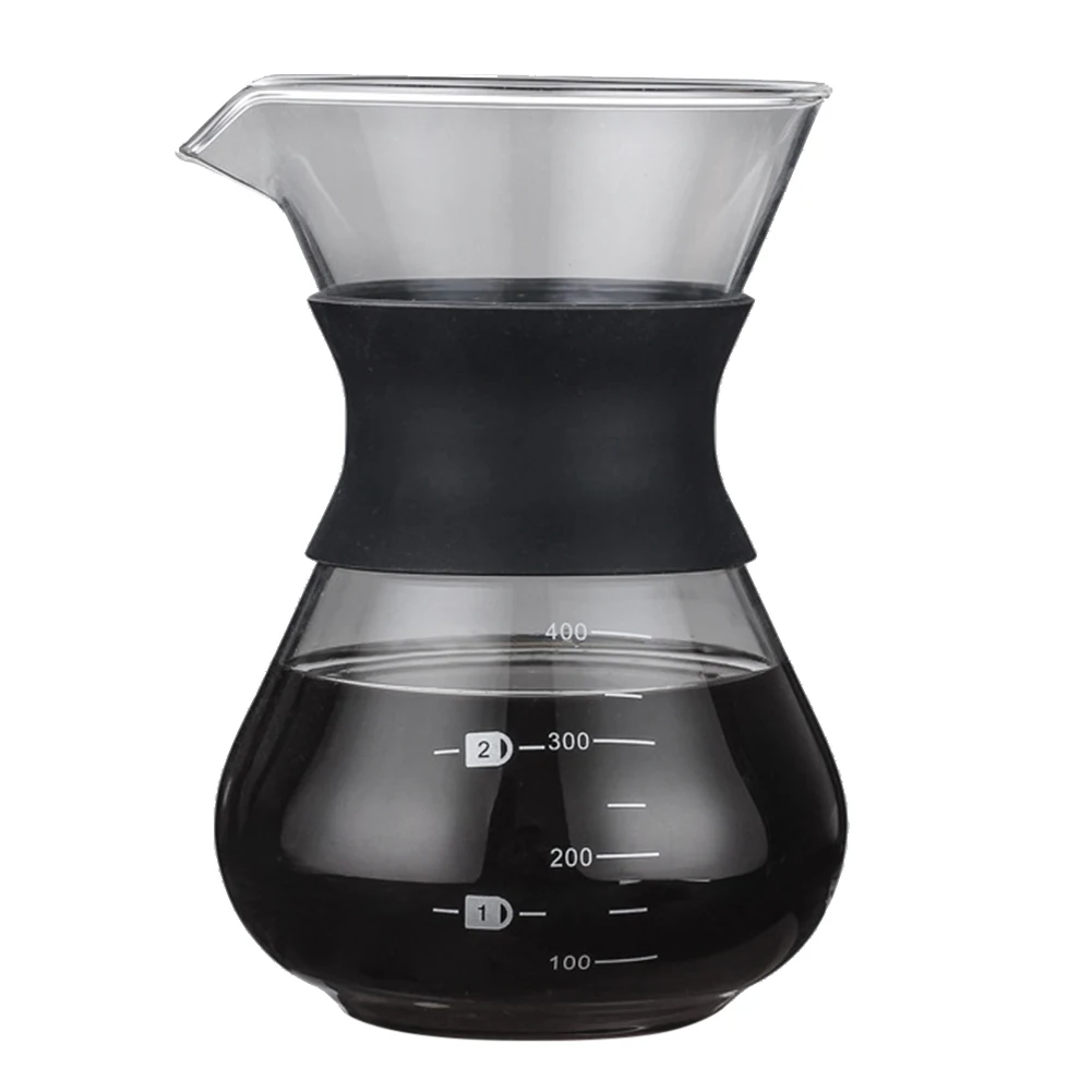 400ml Black No Filte 200/400 мл боросиликатное стекло Налейте кофейные горшки высокая термостойкость стеклянная Кофеварка посуда FPing - Цвет: 400ml Black No Filte