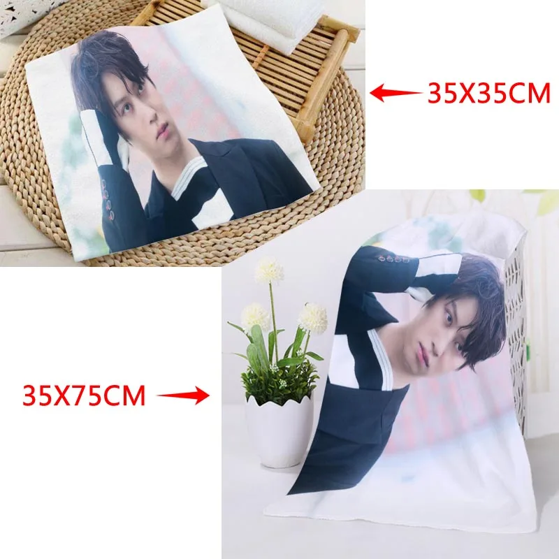 35x35 см, 35x75 см на заказ KPOP Super Junior Kim HeeChul печатные квадратные полотенца микрофибра Абсорбирующая сушка банные полотенца мочалка - Цвет: 4