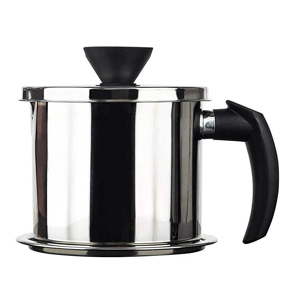 

Grease Container With Separator Durable Bacon Cooking Oil Strainer And Cooking Grease Can For Reusing Oil Stainless S