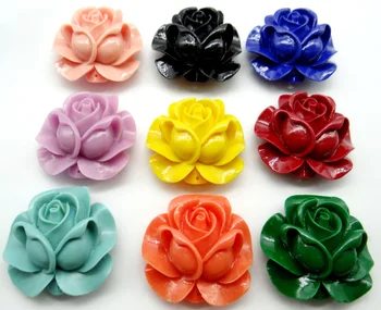

natural Chinese Organic Cinnabar Quartz crystal carve of flower charm Pendant for diy Jewelry making Necklace Accessories6PCS P5