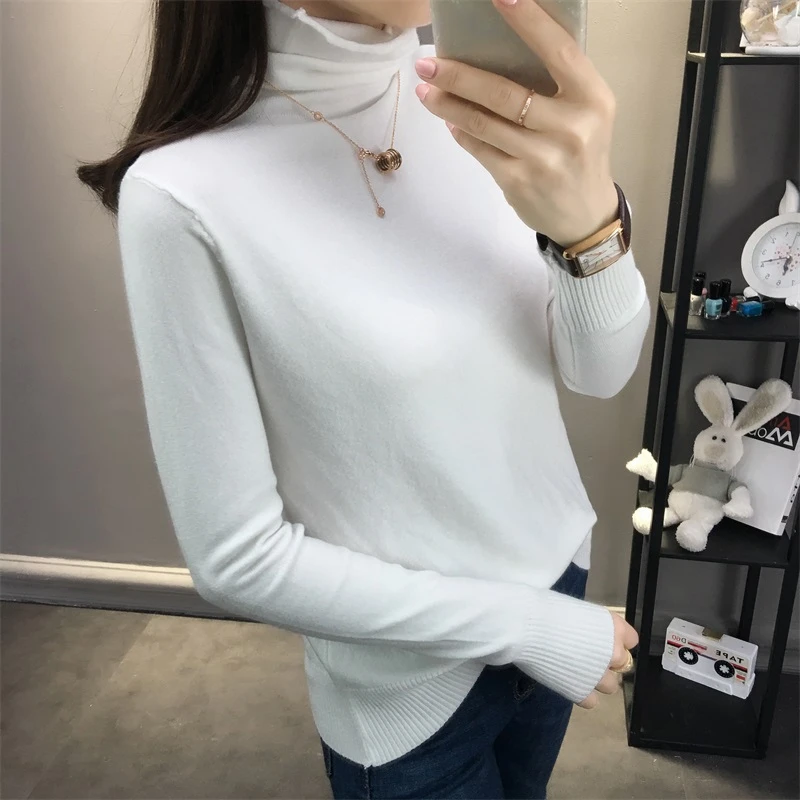 

Vintage Turtleneck Women Sweaters 2019 Casual Winter Spring Cute Women Pullover Knitwear And Sweater Female Korean Style Jumpers