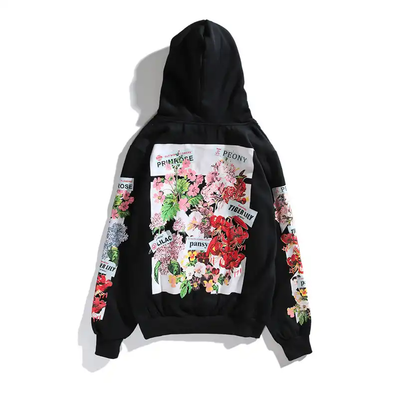 Off White Hoodie With Flowers Discount 