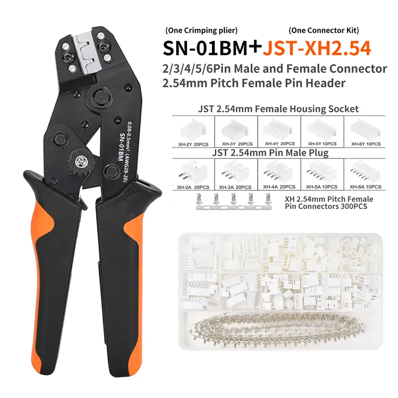 SN-01BM Micro Connector Ratchet Crimping Tool Kit Jst PH2.0/XH2.54 Terminals Wire Crimper Plier Set Mini Clamp Tool - Image 4