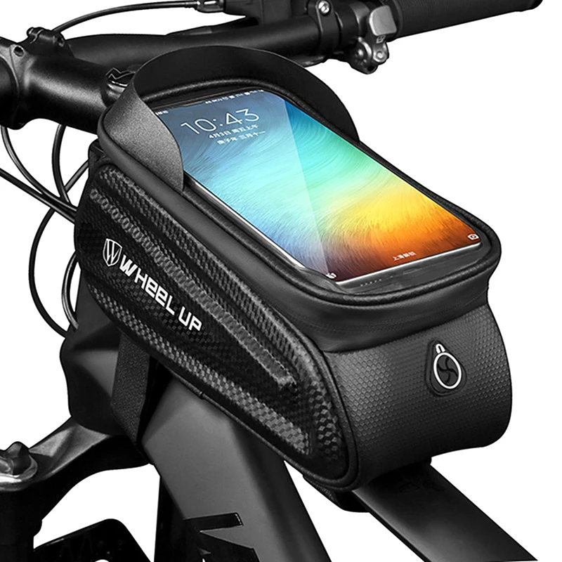 

Mountain Bike Bag 6.2" Reflective Rainproof Touch Screen Phone Case Bag Bicycle Top Tube Bag Cycling Accessories With Sun Visor