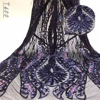 

2019 High Quality French 3D Tulle Beaded African Lace Fabric Sequins Embroidered Nigerian Lace Fabrics For Wowen Dress
