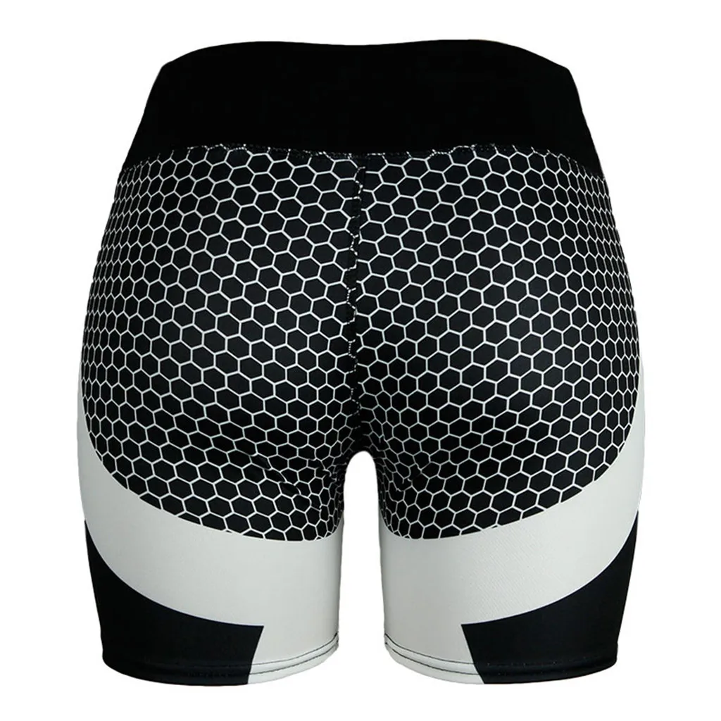 Женские шорты для йоги с цифровой печатью, высокая талия, повседневные леггинсы для тренировок, женские растягивающиеся штаны для занятий фитнесом# LR3 - Цвет: Черный
