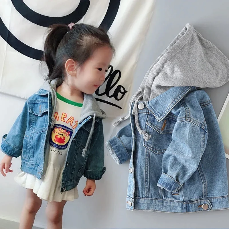 Spring Children's Denim Jackets Girl Jean Embroidery Jackets Girls Kids clothing baby Lace coat Casual outerwear Windbreaker fleece coats