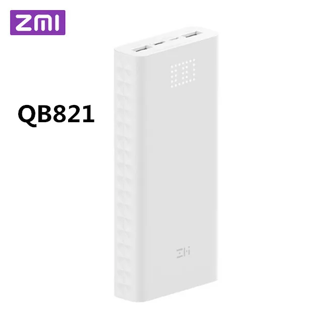 ZMI power Bank 20000 мАч цифровой дисплей 18 Вт QC3.0 Быстрая зарядка Dual USB 20000 мАч Внешний аккумулятор для смартфонов - Цвет: whtie