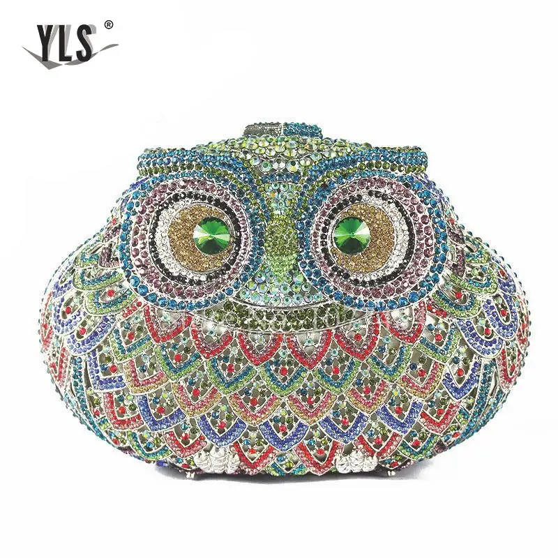 Женский клатч с кристаллами в виде совы|evening bags|bag fbag fashion |