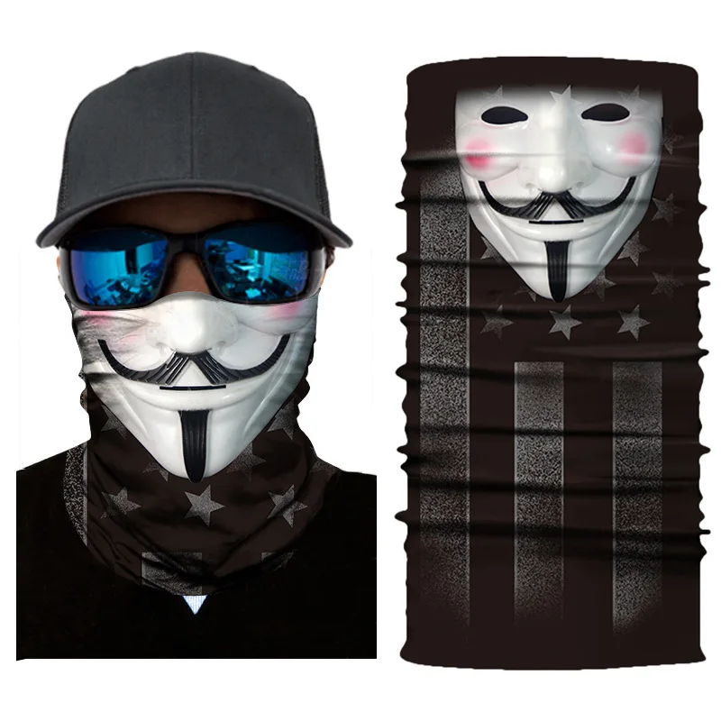V для Vendetta аниме велосипед лыжный бесшовный Балаклава головной убор Джокер череп