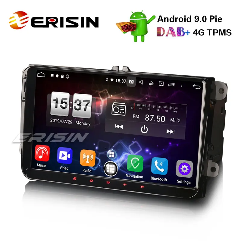 Erisin ES7791V " Android 9,0 Авторадио автомобильный gps DAB+ OPS для Golf Passat Tiguan Polo Eos Seat Skoda Stereo