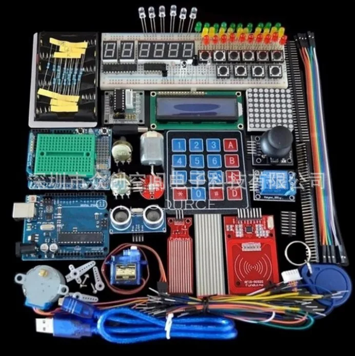 

High Quality Beginner Kit Bread Board, Holder Stepper Motor, Servo, 1602 LCD, Used in Uno