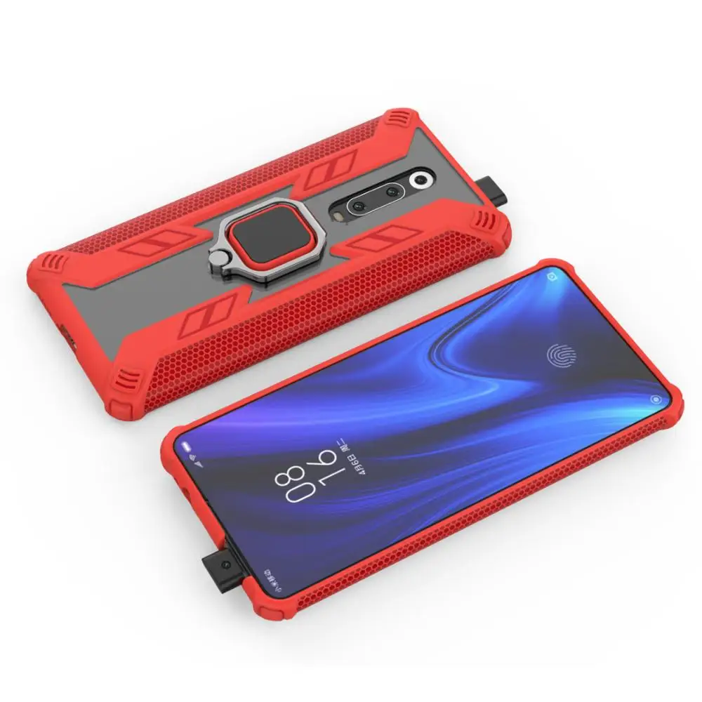 

Armor Holder Case for Xiaomi Redmi K20 Note 7 Pro 7 Mi 9T Pro 8 Lite Case Shockproof Metal Ring Cover for Redmi Note7 Funda Case