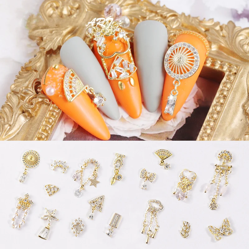 Gold Color Nail Art Diamond decoration Rhinestones 3D Decoration Acrylic UV Gel Decor Accessories Design | Красота и здоровье