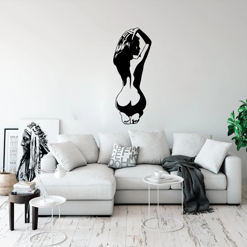 Large Sexy Women Fashion Female Wall Sticker Bathroom Couple Room Man Cave Wall Decal Wedding Vinyl Decor (2)