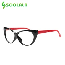 SOOLALA-gafas de lectura de ojos de gato para mujer, anteojos de lectura con protección ocular, Marco óptico de ordenador, con lector de prescripción