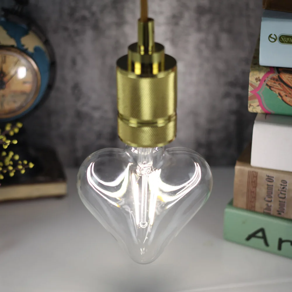 

Led Filament Bulbs Heart Shape Specialty Decorative Bulb 4000K Daylight Crystal Bulb 220V 4W Non Dimmable E27 Edison Screw Bulbs