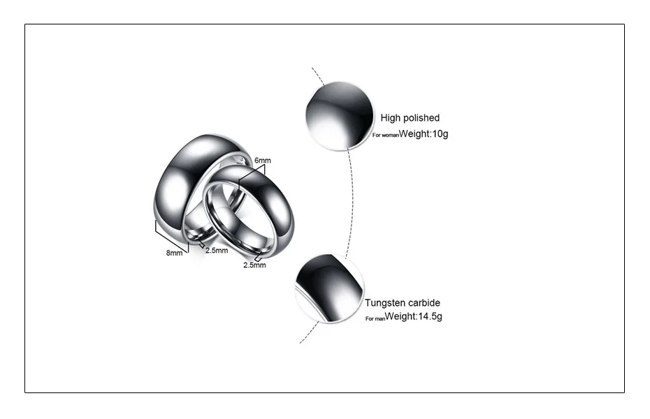 Meaeguet Silver Color Tungsten Carbide Wedding Band For Men Women Engagement Ring Alliance Couple Jewelry USA Size (3)