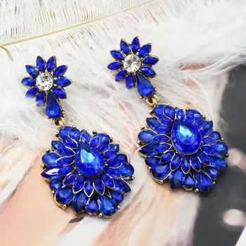 

Luxury Jewelry Water Drop Dangle Earrings Multi-layer Petals Bright Fashion Gold Color Statement Drop Earrings Party Jewelry Gif