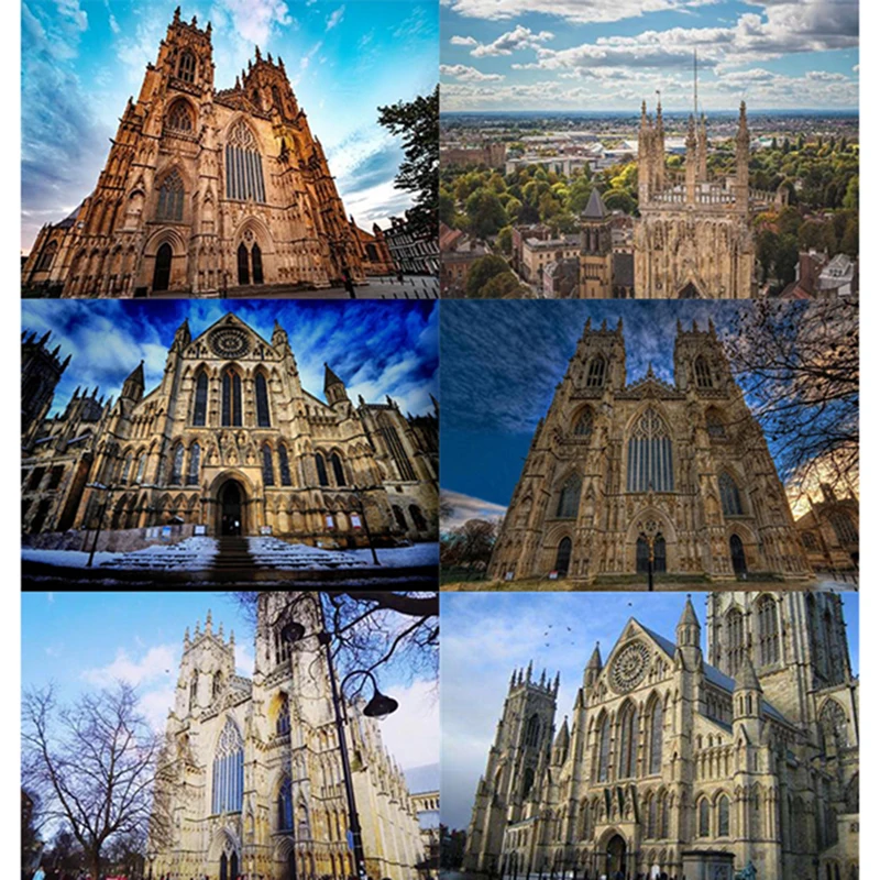 5D Сделай Сам Алмазная церкви вышивка крестиком на рисунке Кристиан York собор