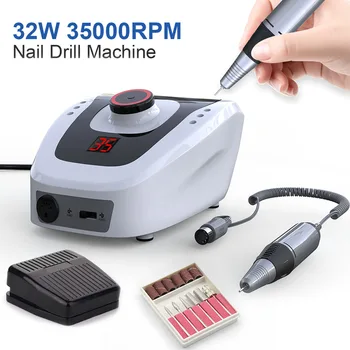 

35000RPM Pro Electric Nail Drill Machine Apparatus for Manicure Pedicure with Cutter Nail Drill Art Machine Kit Nail tools