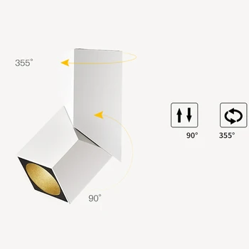 

трековый свети 2020 NEW fashion Art cube Ceiling Surface Mounted RA93 12W 15W LED Downlight Light Adjustable irradiation angle