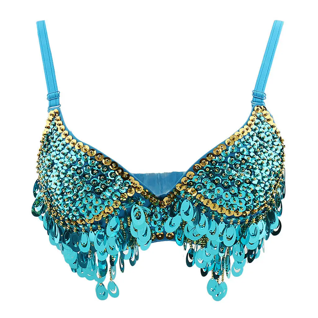 Sparkly Women Sequin Beaded Bra Top Sexy Tassel Crop Top for Festivals  Raves Dance ClubWear Belly Dance Bra Outfit
