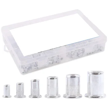 

Aluminum Alloy Flat Head Metric Threaded Rivet Nut Insert Nutsert Rivet Nut Assortment Kit(160Pcs)