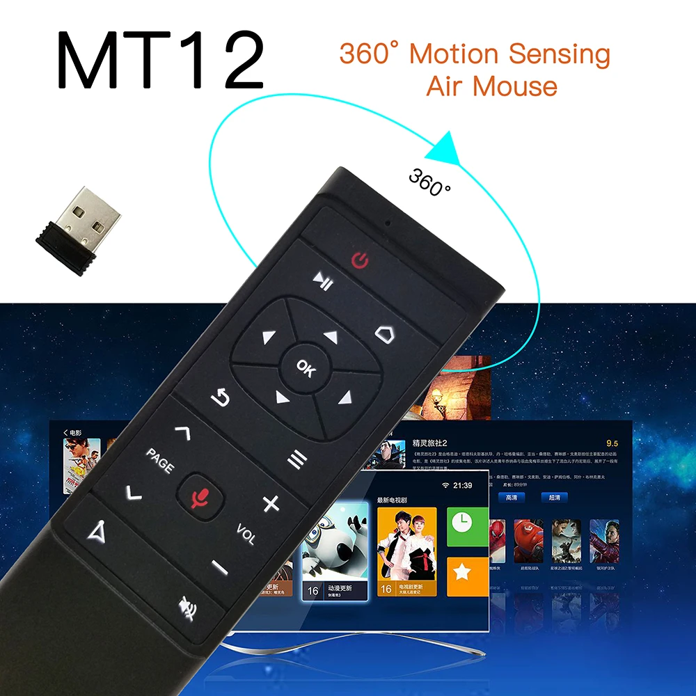 L8star 2,4G Air mouse пульт дистанционного управления MT12 голосовой поиск гироскоп Беспроводная IR Fly Aero мышь для Android Linux tv Smart IP tv Box