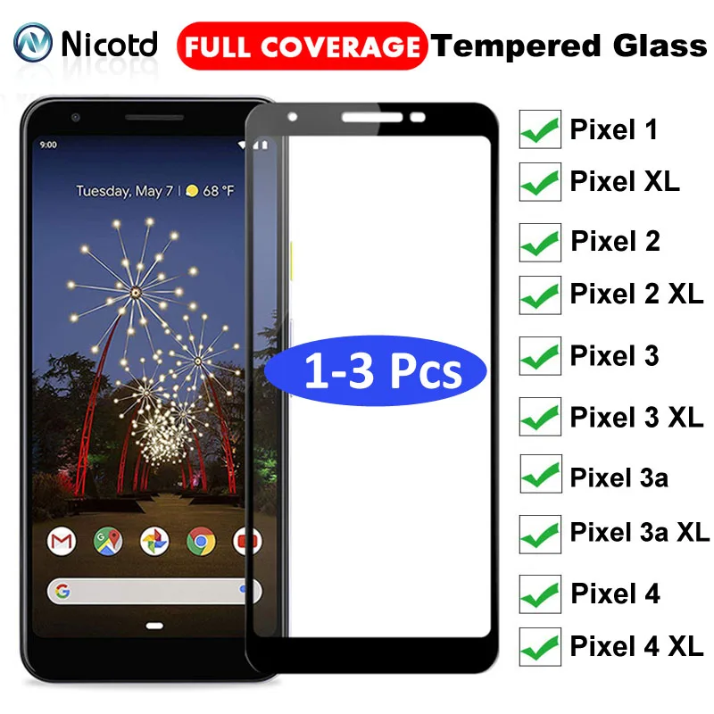 1-3 шт. Защитная пленка для экрана Google Pixel 3 3a 2 1 полное покрытие закаленное стекло 6