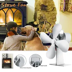 Белый вентилятор для плиты 4 лопасти вентилятор для камина с тепловым питанием komin деревянная горелка экологический вентилятор