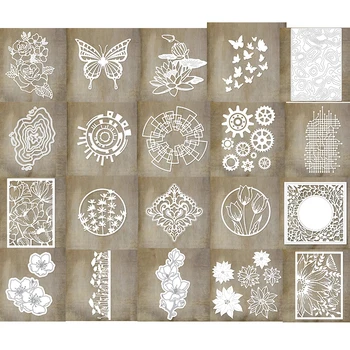 

Creative Flowers Mechanical Parts Irregular Background Frame Metal Cutting Dies For DIY Scrapbooking Embossing Paper New Cards