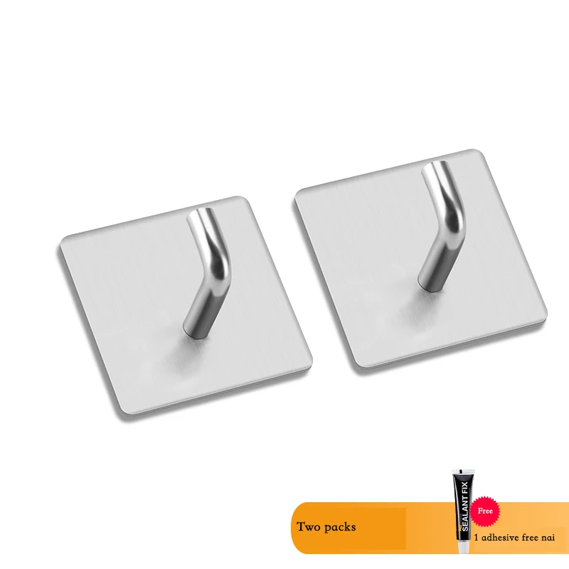 

Self Adhesive Wall Door Back Hooks Heavy Duty Stainless Steel Clothes Hanger Bathroom Kitchen Towel Rustproof Hook