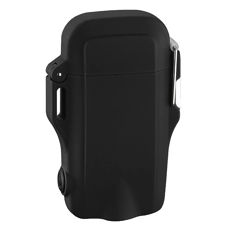 Black Открытый Кемпинг Туризм Водонепроницаемый ветрозащитный USB перезаряжаемая электрическая зажигалка светодиодные фонари с шнурком - Цвет: Black