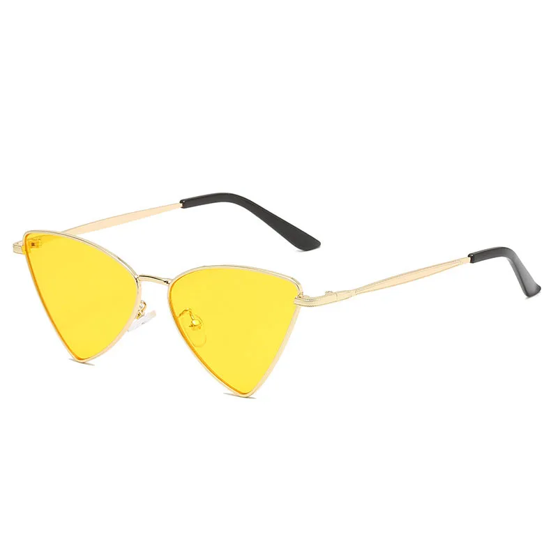  - 2020 Vintage Luxury Brand Design Triangle Cat eye Sunglasses Women Men Fashion Metal Frame Punk Small Sun Glasses For Female