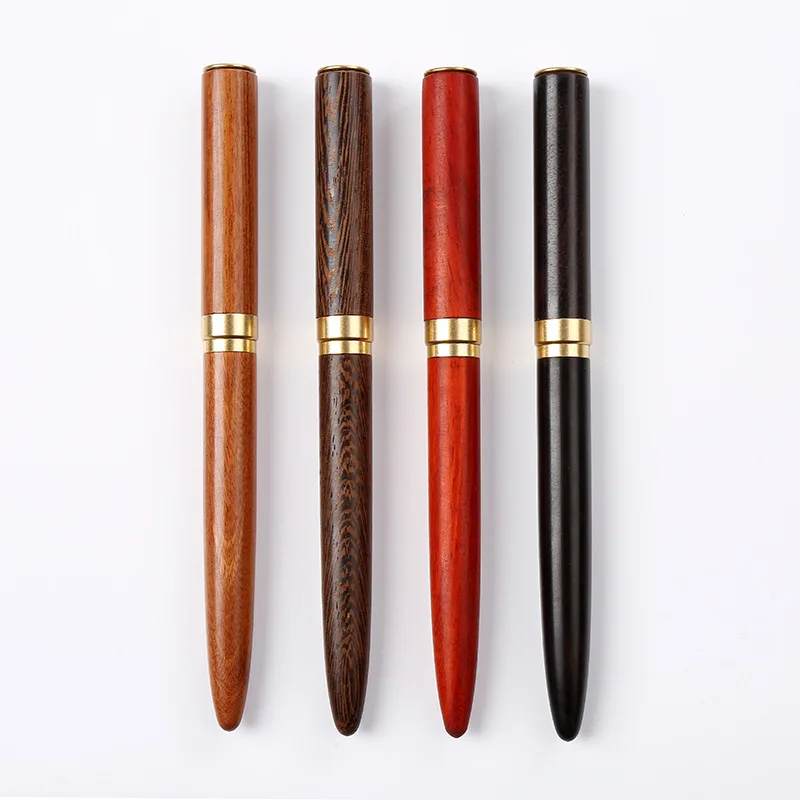 Factory Wholesale Brass Sandalwood Pen Retro 4 PCS Business Fountain Pen Creative Personality Craft Commemorative Gift american ceramic jewelry storage box european retro decorative jar french rectangular snack storage box craft ornaments