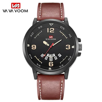 

Fashion Watch Men VAVAVOOM Waterproof Casual Leather Strap Quartz Watch Business Wristwatch Brand Male Clock Relogio Masculino