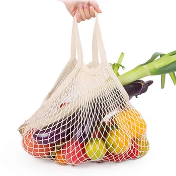 

Shopping Bag Cotton Mesh Net Totes Reusable foldable Women Shopping bags Fruit Storage Handbag Totes