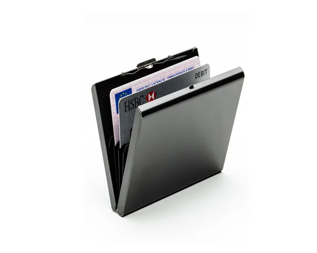 

Foreign Trade Black And White with Pattern Stainless Steel Organ Card Clamp Metal Bank Card Package Men's Women's Business Credi