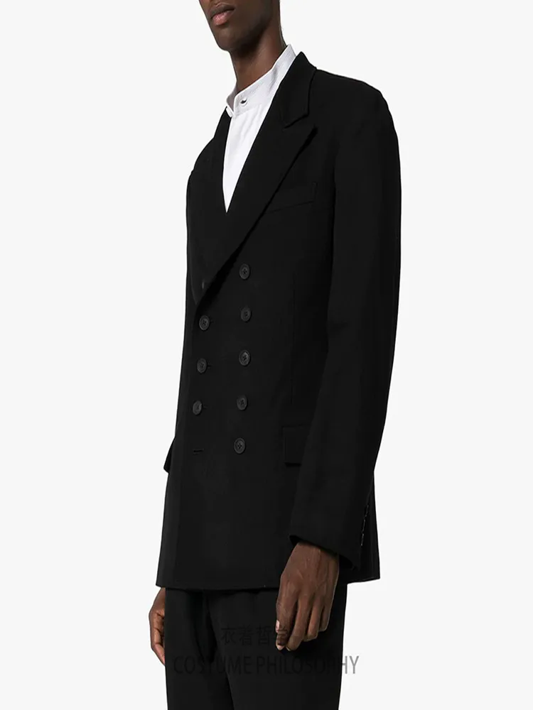 Черный S~ 6XL! Настраиваемая новая мужская одежда индивидуальный классический двубортный костюм с несколькими пуговицами дизайна размера плюс пиджак - Цвет: Черный