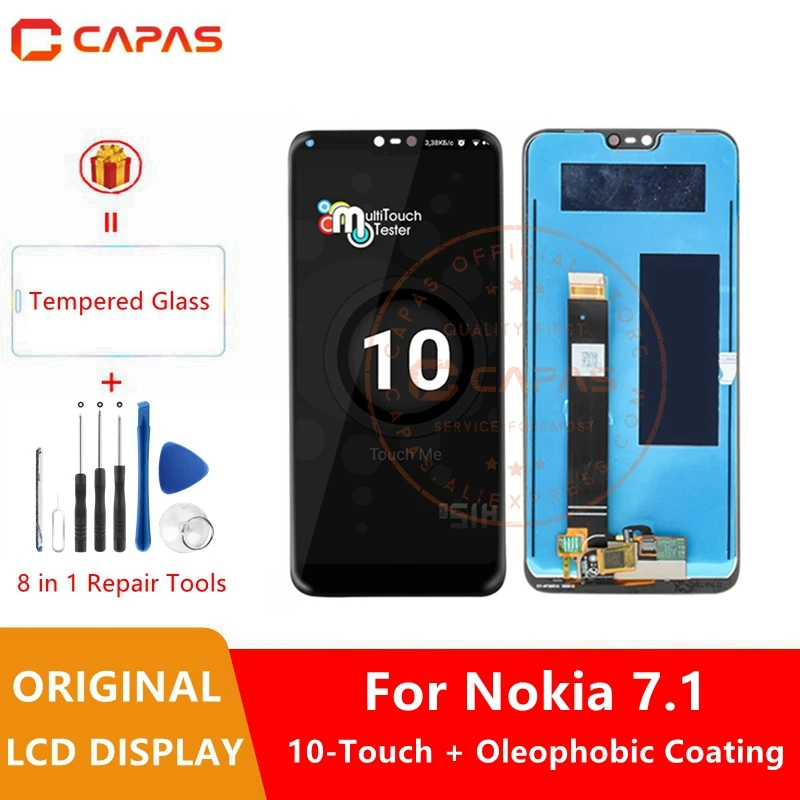 100% Оригинальный ЖК дисплей для Nokia 7 1 10 сенсорная панель экран с дигитайзером 5 84