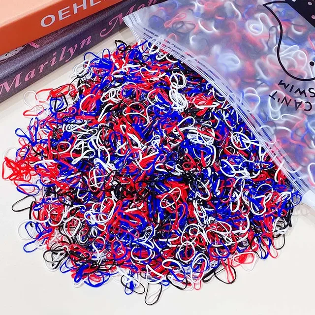 1000pcs/Pack Girls Colorful Small Disposable Rubber Bands Gum For Ponytail Hold Scrunchie Hair Bands Fashion Hair Accessories colorful 22