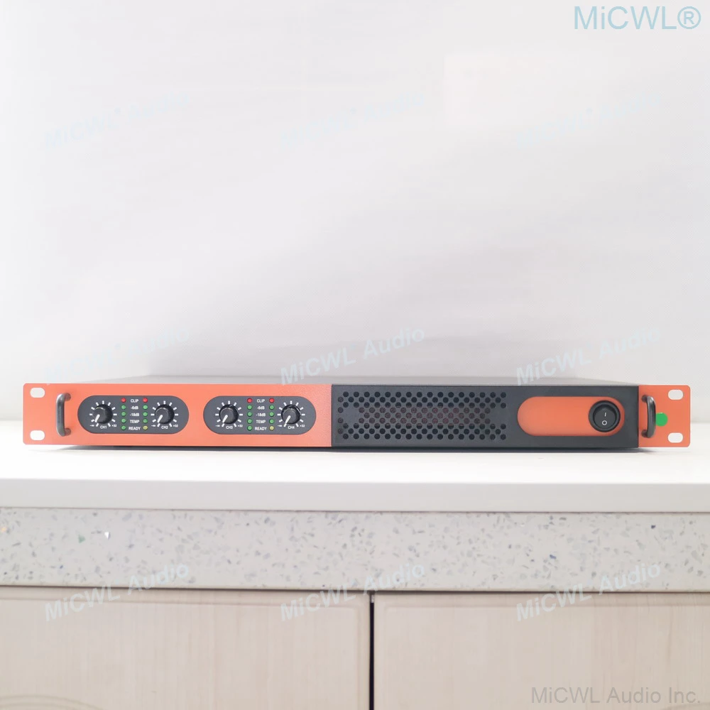 MiCWL 디지털 고출력 앰프, 오렌지 컬러, 4 채널 6400W, 4x850 와트 출력 앰프, 무대 공연, 홈 가라오케, D8400