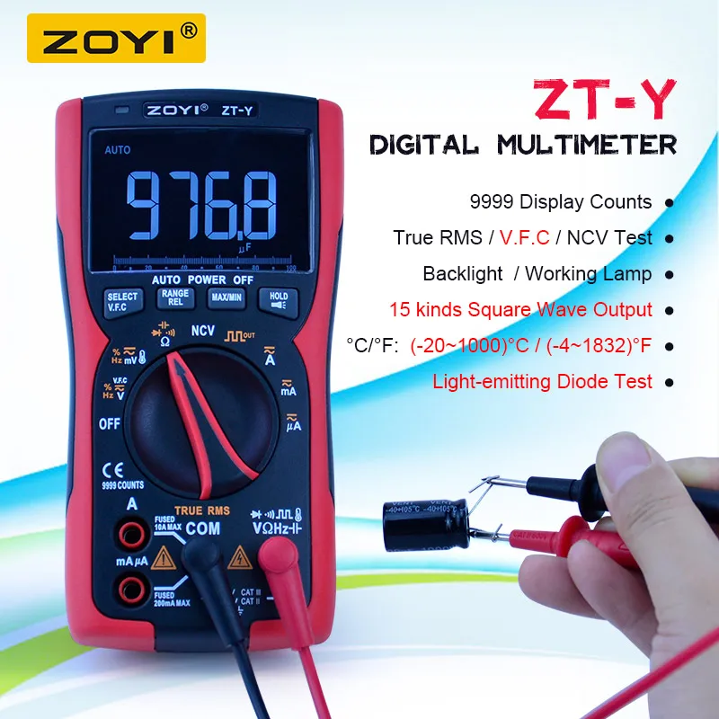 ZOYI ZTY Digital Multimeter 9999 Professional True RMS Analog Tester