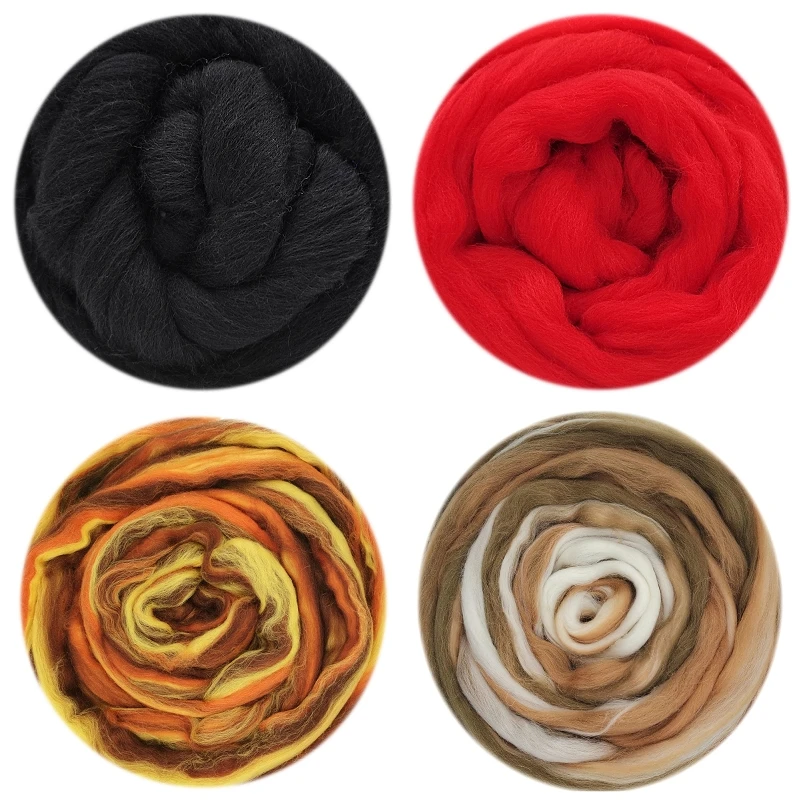Felting Wool for Dry Felting 200g (50g x 4 Colors) 19 Microns Blended