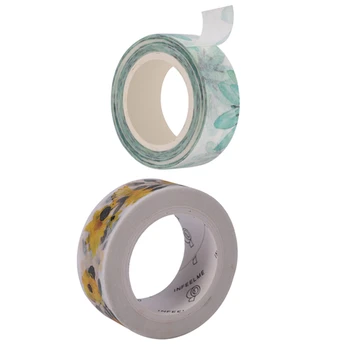 

2pcs 1.5cm Wide Luxuriant Flowers Washi Tape Adhesive Tape Scrapbooking Sticker Label Masking Tape(Huangmei&on Reiko)