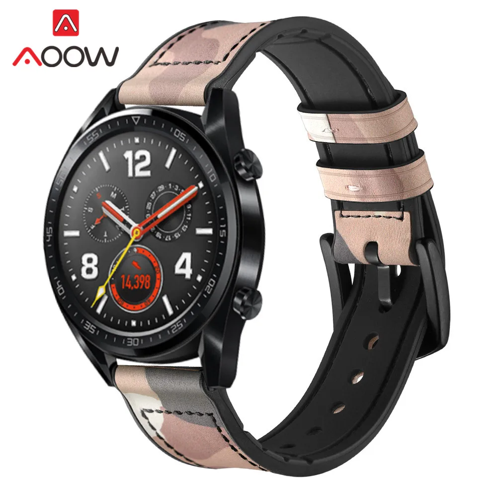 22 мм ремешок из натуральной кожи для huawei Watch GT 46 мм Honor Magic сменный ремешок браслет для samsung gear S3 Frontier