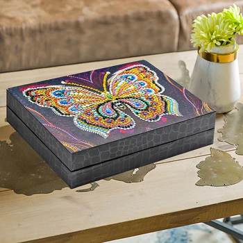 

Special-shaped Diamond Painting Butterfly Resin Jewelry Box Decorative Container Cosmetics Storage Container Sundries Case