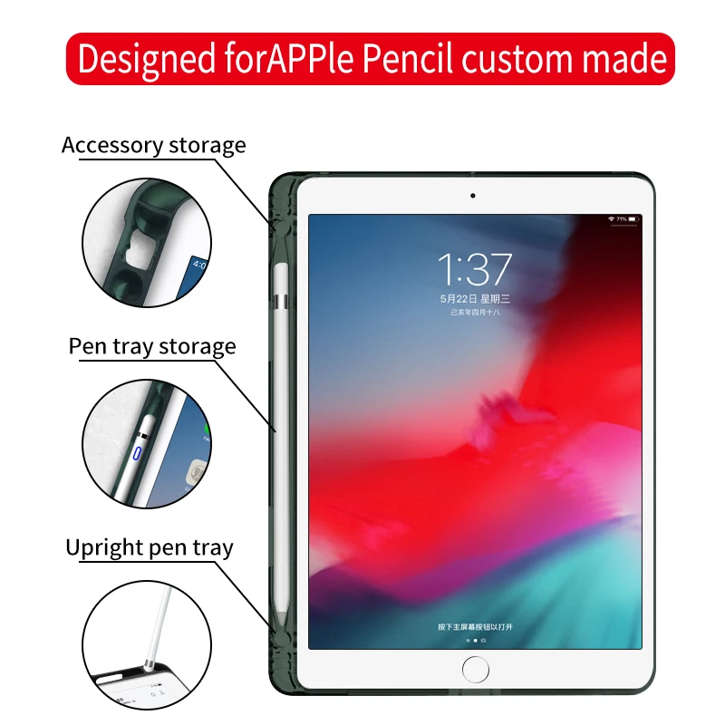 Для iPad чехол 10,5 дюймов Чехол iPad Air3 pro 10,5 дюймов Чехол поколения Funda тонкий ТПУ силиконовый чехол Smart Cover для iPad10.5